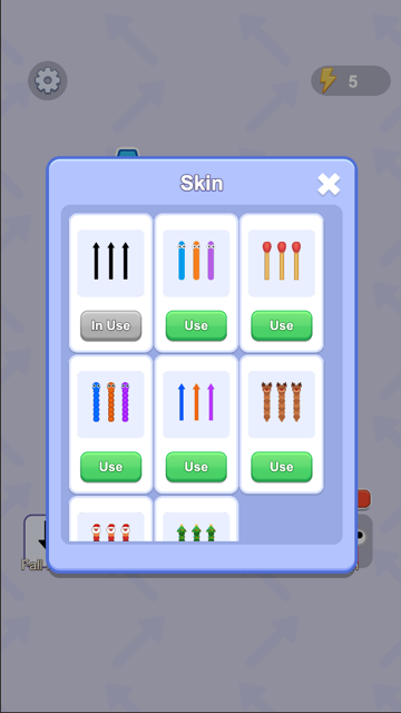 Arrows Go skin collection with multiple arrow styles